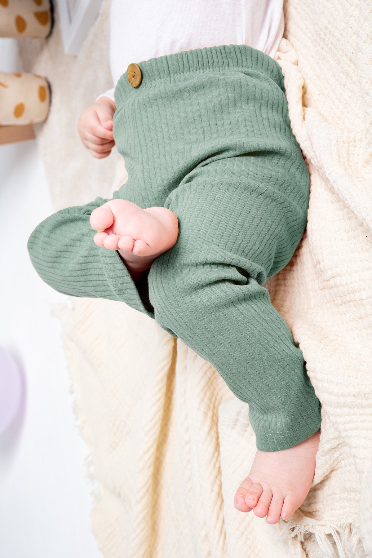 Organik Pamuk Bebek Tayt Bebek Pantolon Pamuklu Rahat Esnek Bel Lastikli